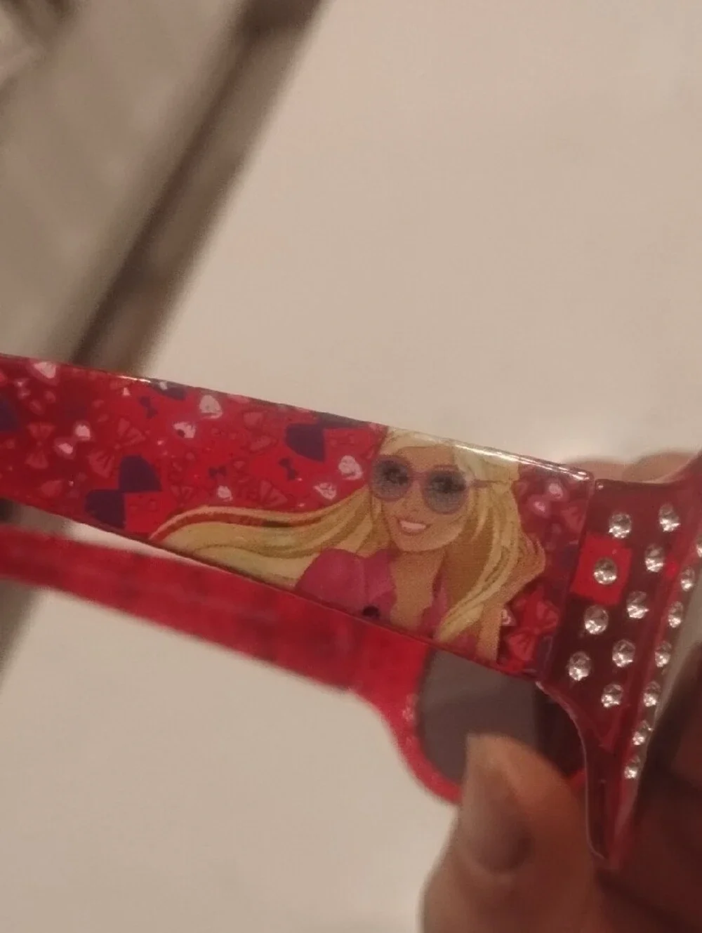 Barbie Red Jeweled Oval Kids Sunglasses